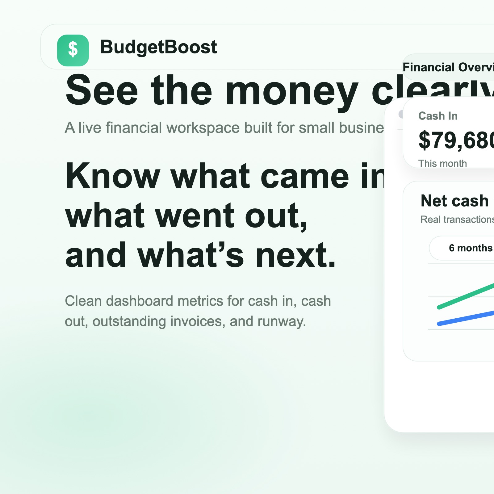 BudgetBoost cashflow forecast screen